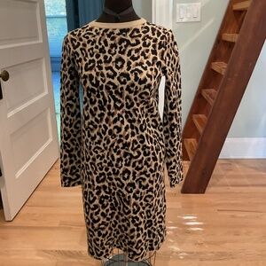 J Crew Factory  Leopard Sweater Dress Size XS